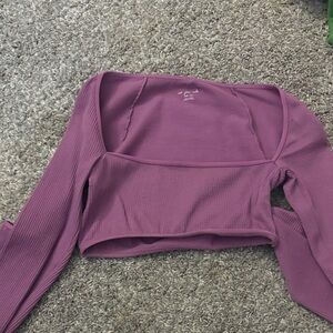 Urban Outfitters Mauve Long Sleeve Crop Top